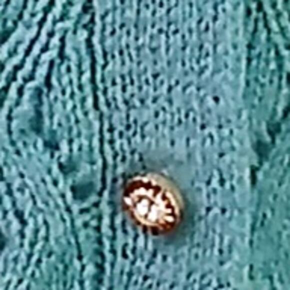 JDY Vintage Y2K SZ S Cable Knit Button Front Vest Green Diamond Gold Buttons - Picture 6 of 7